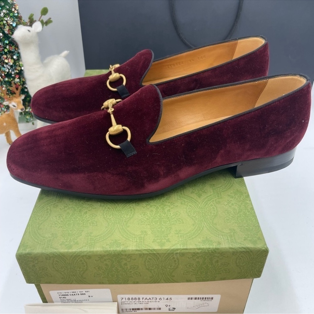 Men’s Gucci velvet horse bit dress loafers size 9.5 fits 10.5 US made in Italy